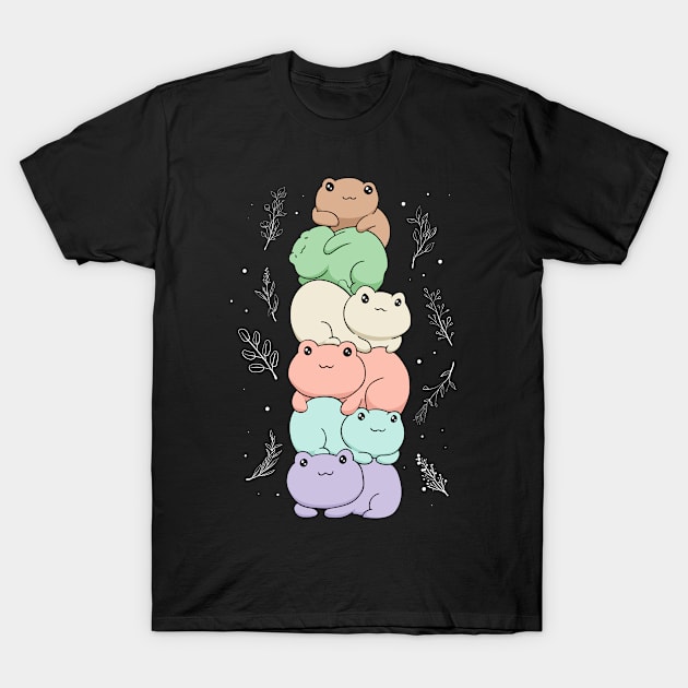 Cottagecore Aesthetic Kawaii Frog Pile Gift T-Shirt by Alex21